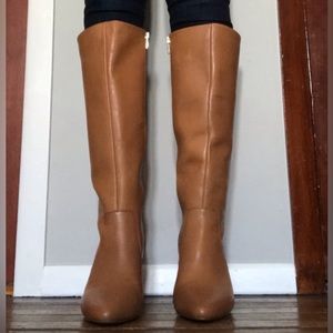 Cognac Brown Saks Fifth Avenue Heel Boots